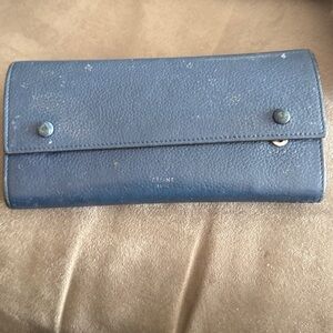 Celine Blue Leather Wallet